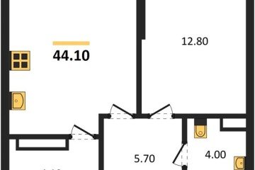 Фото №1: 1-комнатная квартира 44 м² - Краснодар, мкр. Догма Парк, ул. Марины Цветаевой, 33