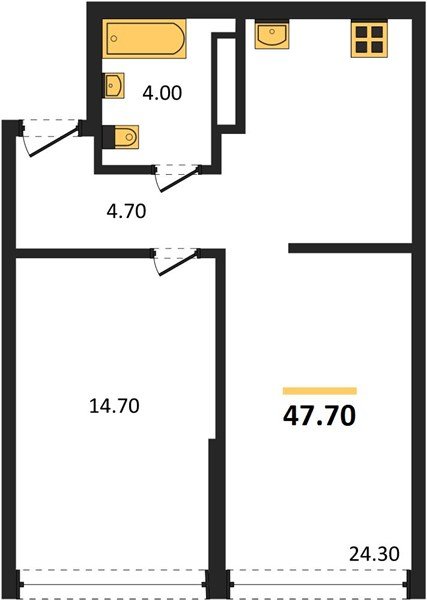 Фото №1: 1-комнатная квартира 47 м² - Краснодар, Прикубанский внутригородской округ, мкр. Догма Парк, ул. Марины Цветаевой, 33