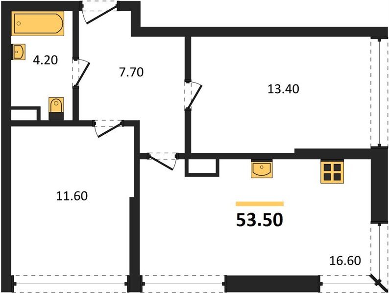 Фото №1: 2-комнатная квартира 53 м² - Краснодар, Прикубанский внутригородской округ, мкр. Догма Парк, ул. Марины Цветаевой, 33
