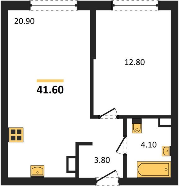 Фото №1: 1-комнатная квартира 41 м² - Краснодар, Догма Парк, мкр. Прикубанский внутригородской округ, ул. Марины Цветаевой, 35