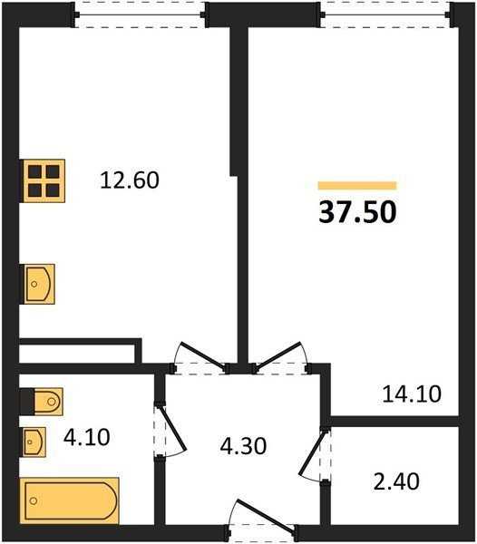 Фото №1: 1-комнатная квартира 37 м² - Краснодар, Догма Парк, мкр. Прикубанский внутригородской округ, ул. Марины Цветаевой, 35