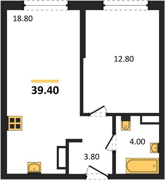 Фото №1: 1-комнатная квартира 39 м² - Краснодар, Догма Парк, мкр. Прикубанский внутригородской округ, ул. Марины Цветаевой, 35