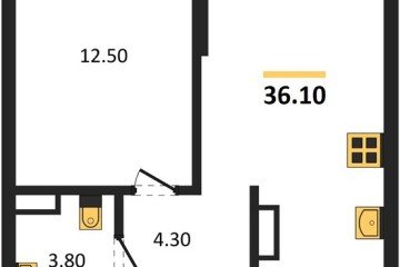 Фото №1: 1-комнатная квартира 36 м² - Краснодар, мкр. Прикубанский внутригородской округ, ул. Марины Цветаевой, 35