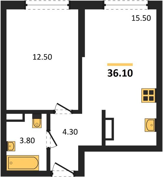 Фото №1: 1-комнатная квартира 36 м² - Краснодар, Догма Парк, мкр. Прикубанский внутригородской округ, ул. Марины Цветаевой, 35