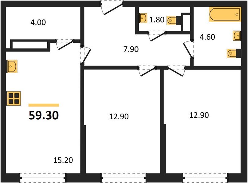 Фото №1: 2-комнатная квартира 59 м² - Краснодар, Догма Парк, мкр. Прикубанский внутригородской округ, ул. Марины Цветаевой, 35