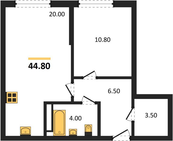 Фото №1: 1-комнатная квартира 44 м² - Краснодар, Догма Парк, мкр. Прикубанский внутригородской округ, ул. Марины Цветаевой, 35