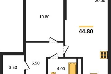 Фото №1: 1-комнатная квартира 44 м² - Краснодар, мкр. Прикубанский внутригородской округ, ул. Марины Цветаевой, 35