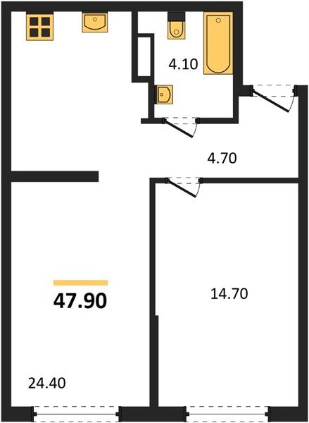 Фото №1: 1-комнатная квартира 47 м² - Краснодар, Догма Парк, мкр. Прикубанский внутригородской округ, ул. Марины Цветаевой, 35