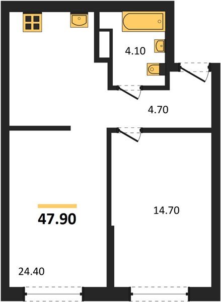 Фото №1: 1-комнатная квартира 47 м² - Краснодар, Догма Парк, мкр. Прикубанский внутригородской округ, ул. Марины Цветаевой, 35