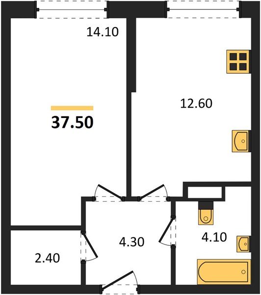 Фото №1: 1-комнатная квартира 37 м² - Краснодар, Догма Парк, мкр. Прикубанский внутригородской округ, ул. Марины Цветаевой, 35