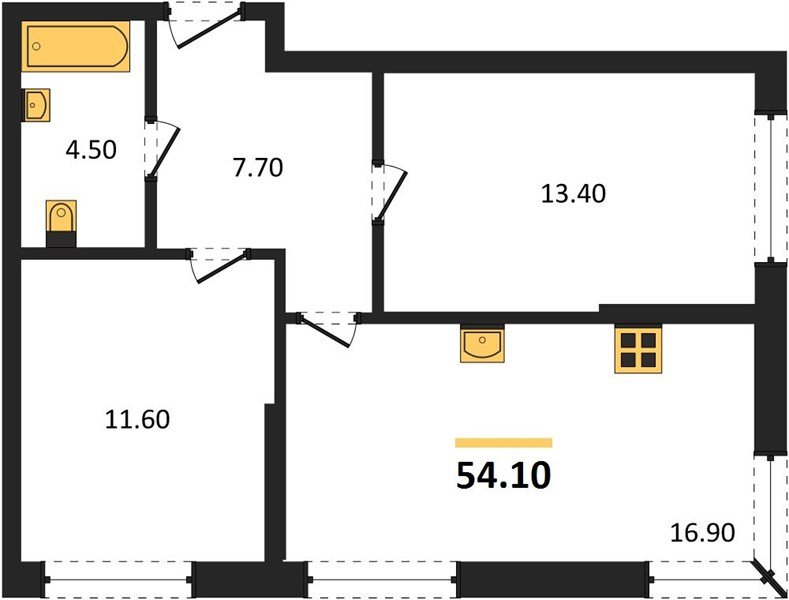Фото №1: 2-комнатная квартира 54 м² - Краснодар, Догма Парк, мкр. Прикубанский внутригородской округ, ул. Марины Цветаевой, 35