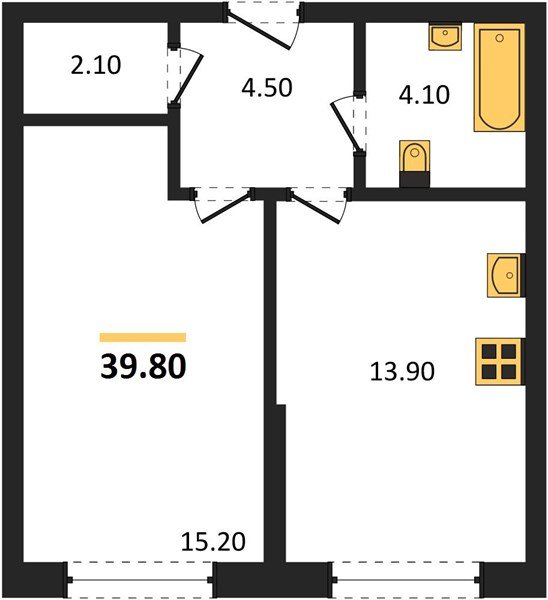 Фото №1: 1-комнатная квартира 39 м² - Краснодар, Догма Парк, мкр. Прикубанский внутригородской округ, ул. Марины Цветаевой, 35