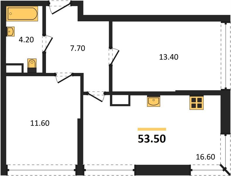 Фото №1: 2-комнатная квартира 53 м² - Краснодар, Догма Парк, мкр. Прикубанский внутригородской округ, ул. Марины Цветаевой, 35