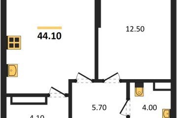 Фото №1: 1-комнатная квартира 44 м² - Краснодар, мкр. Прикубанский внутригородской округ, ул. Марины Цветаевой, 35