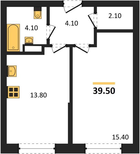 Фото №1: 1-комнатная квартира 39 м² - Краснодар, Прикубанский внутригородской округ, мкр. Догма Парк, ул. Марины Цветаевой, 36