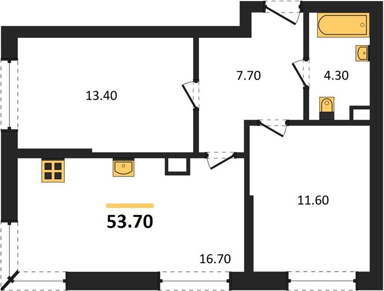 Фото №1: 2-комнатная квартира 53 м² - Краснодар, Прикубанский внутригородской округ, мкр. Догма Парк, ул. Марины Цветаевой, 36