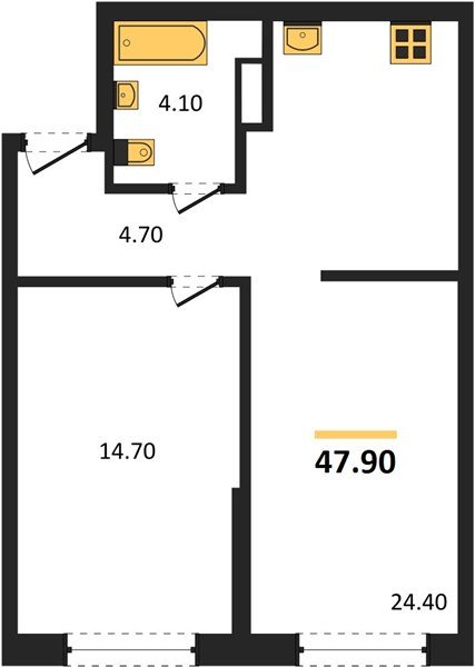 Фото №1: 1-комнатная квартира 47 м² - Краснодар, Прикубанский внутригородской округ, мкр. Догма Парк, ул. Марины Цветаевой, 36