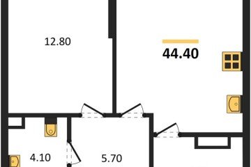 Фото №1: 1-комнатная квартира 44 м² - Краснодар, мкр. Догма Парк, ул. Марины Цветаевой, 36
