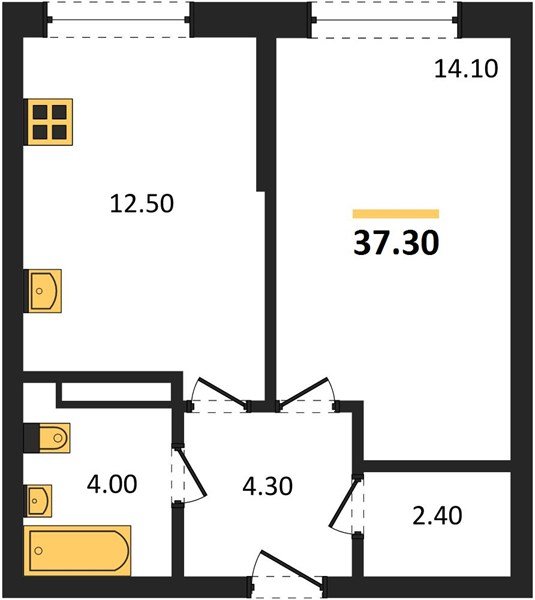 Фото №1: 1-комнатная квартира 37 м² - Краснодар, Прикубанский внутригородской округ, мкр. Догма Парк, ул. Марины Цветаевой, 36
