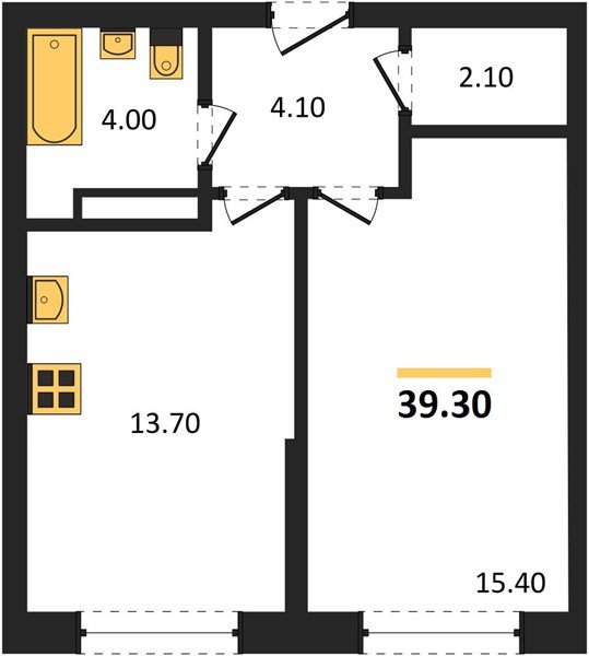 Фото №1: 1-комнатная квартира 39 м² - Краснодар, Прикубанский внутригородской округ, мкр. Догма Парк, ул. Марины Цветаевой, 36