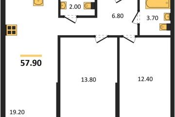 Фото №1: 2-комнатная квартира 57 м² - Краснодар, мкр. Догма Парк, ул. Марины Цветаевой, 36