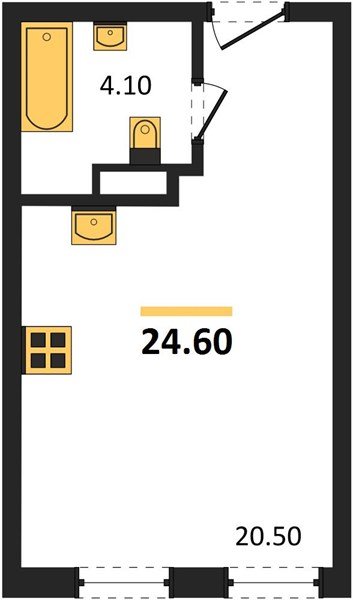 Фото №1: Студия 24 м² - Краснодар, Прикубанский внутригородской округ, мкр. Догма Парк, ул. Марины Цветаевой, 36