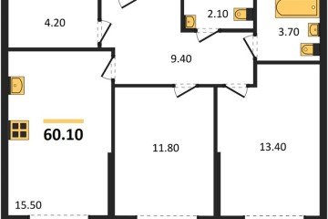 Фото №1: 2-комнатная квартира 60 м² - Краснодар, мкр. Догма Парк, ул. Марины Цветаевой, 36