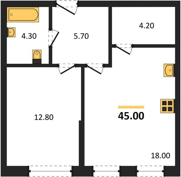 Фото №1: 1-комнатная квартира 45 м² - Краснодар, Прикубанский внутригородской округ, мкр. Догма Парк, ул. Марины Цветаевой, 36
