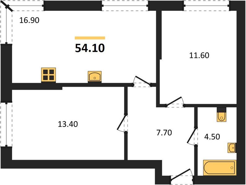 Фото №1: 2-комнатная квартира 54 м² - Краснодар, Прикубанский внутригородской округ, мкр. Догма Парк, ул. Марины Цветаевой, 36