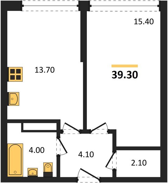 Фото №1: 1-комнатная квартира 39 м² - Краснодар, Прикубанский внутригородской округ, мкр. Догма Парк, ул. Марины Цветаевой, 36