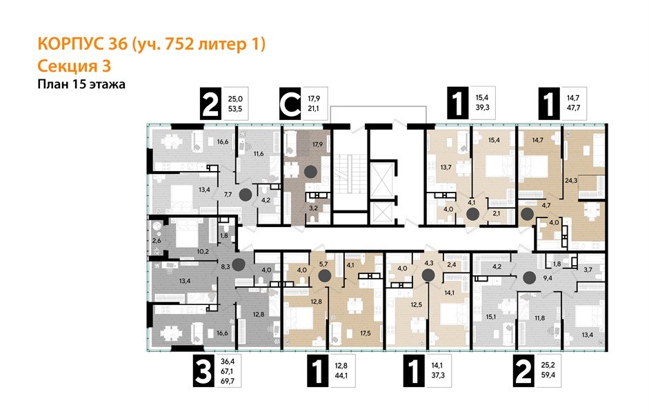 Фото №8: 1-комнатная квартира 39 м² - Краснодар, Прикубанский внутригородской округ, мкр. Догма Парк, ул. Марины Цветаевой, 36