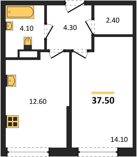 Фото №1: 1-комнатная квартира 37 м² - Краснодар, Прикубанский внутригородской округ, мкр. Догма Парк, ул. Марины Цветаевой, 36