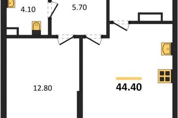 Фото №1: 1-комнатная квартира 44 м² - Краснодар, мкр. Догма Парк, ул. Марины Цветаевой, 36