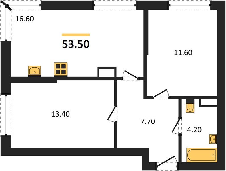 Фото №1: 2-комнатная квартира 53 м² - Краснодар, Прикубанский внутригородской округ, мкр. Догма Парк, ул. Марины Цветаевой, 36