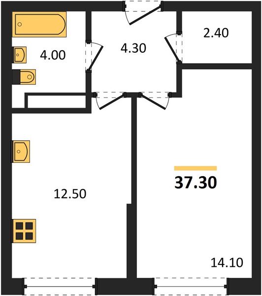 Фото №1: 1-комнатная квартира 37 м² - Краснодар, Прикубанский внутригородской округ, мкр. Догма Парк, ул. Марины Цветаевой, 36