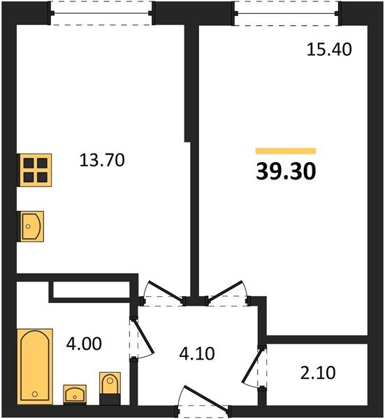 Фото №1: 1-комнатная квартира 39 м² - Краснодар, Прикубанский внутригородской округ, мкр. Догма Парк, ул. Марины Цветаевой, 36