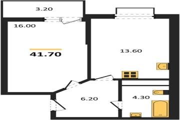 Фото №1: 1-комнатная квартира 41 м² - Яблоновский, мкр. ЖК Мегасити, 