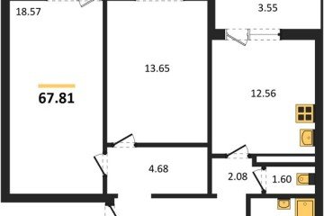 Фото №1: 2-комнатная квартира 67 м² - Краснодар, мкр. жилой комплекс Квартал № 6, 