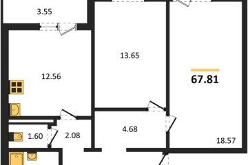 Фото №1: 2-комнатная квартира 67 м² - Краснодар, мкр. жилой комплекс Квартал № 6, 