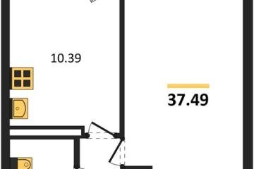 Фото №1: 1-комнатная квартира 37 м² - Краснодар, мкр. жилой комплекс Квартал № 6, 