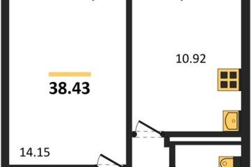 Фото №1: 1-комнатная квартира 38 м² - Краснодар, мкр. жилой комплекс Квартал № 6, 
