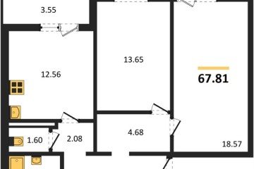 Фото №1: 2-комнатная квартира 67 м² - Краснодар, мкр. жилой комплекс Квартал № 6, 