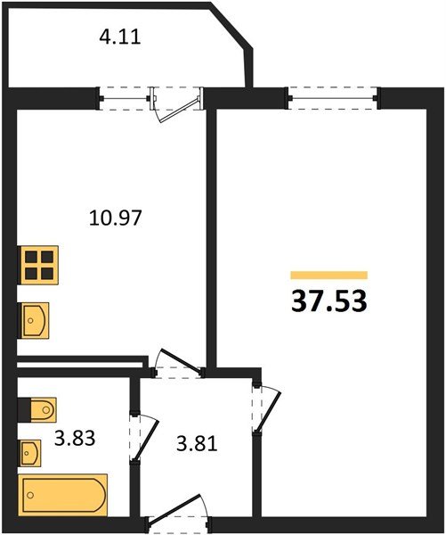 Фото №1: 1-комнатная квартира 37 м² - Краснодар, Прикубанский внутригородской округ, Восточный, мкр. жилой комплекс Квартал № 6