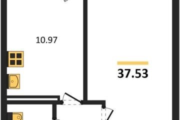 Фото №1: 1-комнатная квартира 37 м² - Краснодар, мкр. жилой комплекс Квартал № 6, 