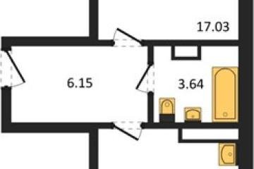 Фото №1: 1-комнатная квартира 46 м² - Краснодар, мкр. жилой комплекс Квартал № 6, 