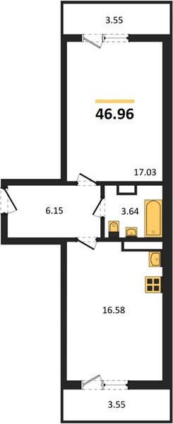 Фото №1: 1-комнатная квартира 46 м² - Краснодар, Прикубанский внутригородской округ, Восточный, мкр. жилой комплекс Квартал № 6