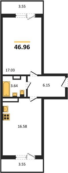 Фото №1: 1-комнатная квартира 46 м² - Краснодар, Прикубанский внутригородской округ, Восточный, мкр. жилой комплекс Квартал № 6