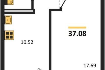 Фото №1: 1-комнатная квартира 37 м² - Краснодар, мкр. жилой комплекс Квартал № 6, 