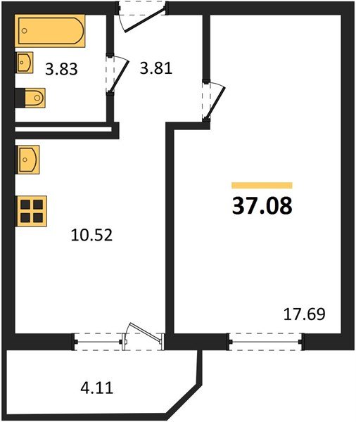 Фото №1: 1-комнатная квартира 37 м² - Краснодар, Прикубанский внутригородской округ, Восточный, мкр. жилой комплекс Квартал № 6