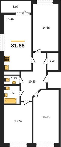 Фото №1: 3-комнатная квартира 81 м² - Майкоп, 